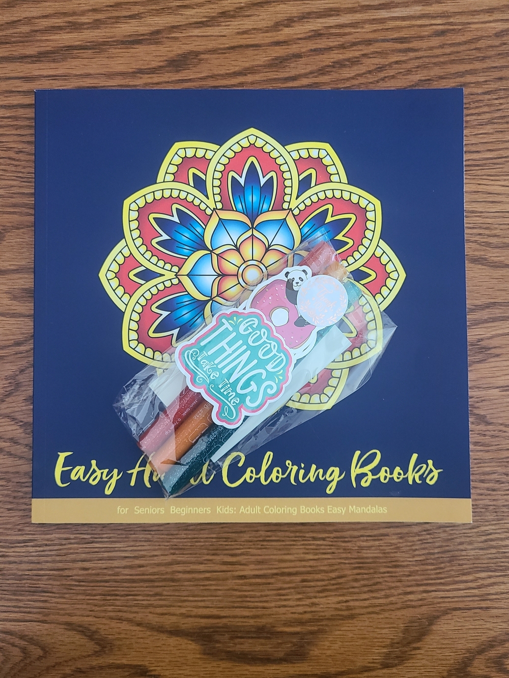 Easy Adult Coloring Book W/Ohuhu Glitter Markers